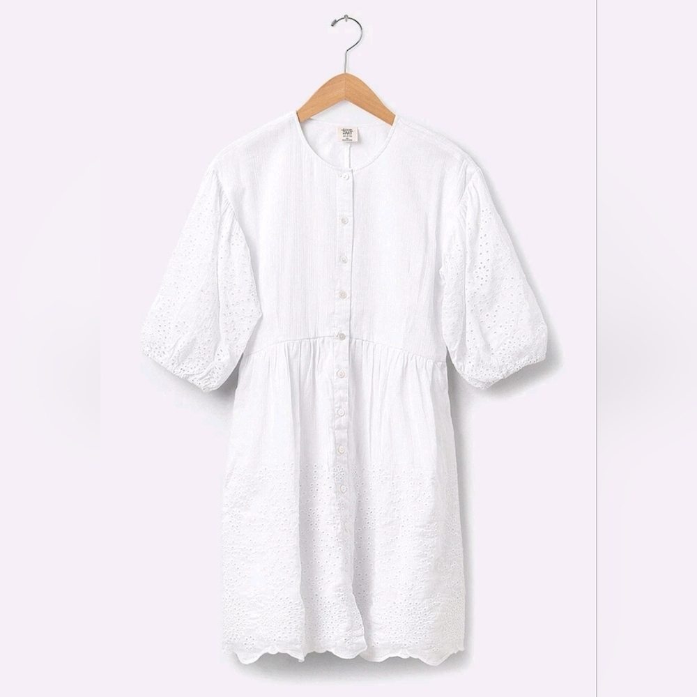 Matilda Jane Good Hart GH Montrose Dress size Small White Eyelet Mini Dress - Picture 3 of 8